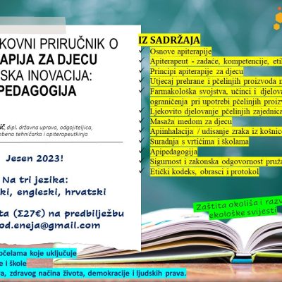 Prvi strukovni priručnik o Apiterapiji za djecu i svjetska inovacija: Apipedagogija